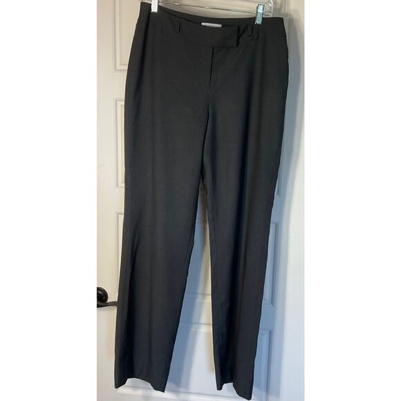 Calvin Klein Pants - Calvin Klien Grey Pinstripe Lined Wide Leg Dress Pants 8